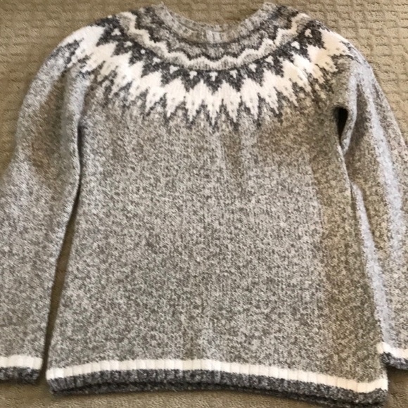 Wind River Sweaters - Wind River | Fair Isle Fabulous cozy grey and white knit sweater - XS